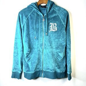 BCBG MAXAZRIA‎ VGT Y2K Full Zip Hoodie  Printed Green Size L